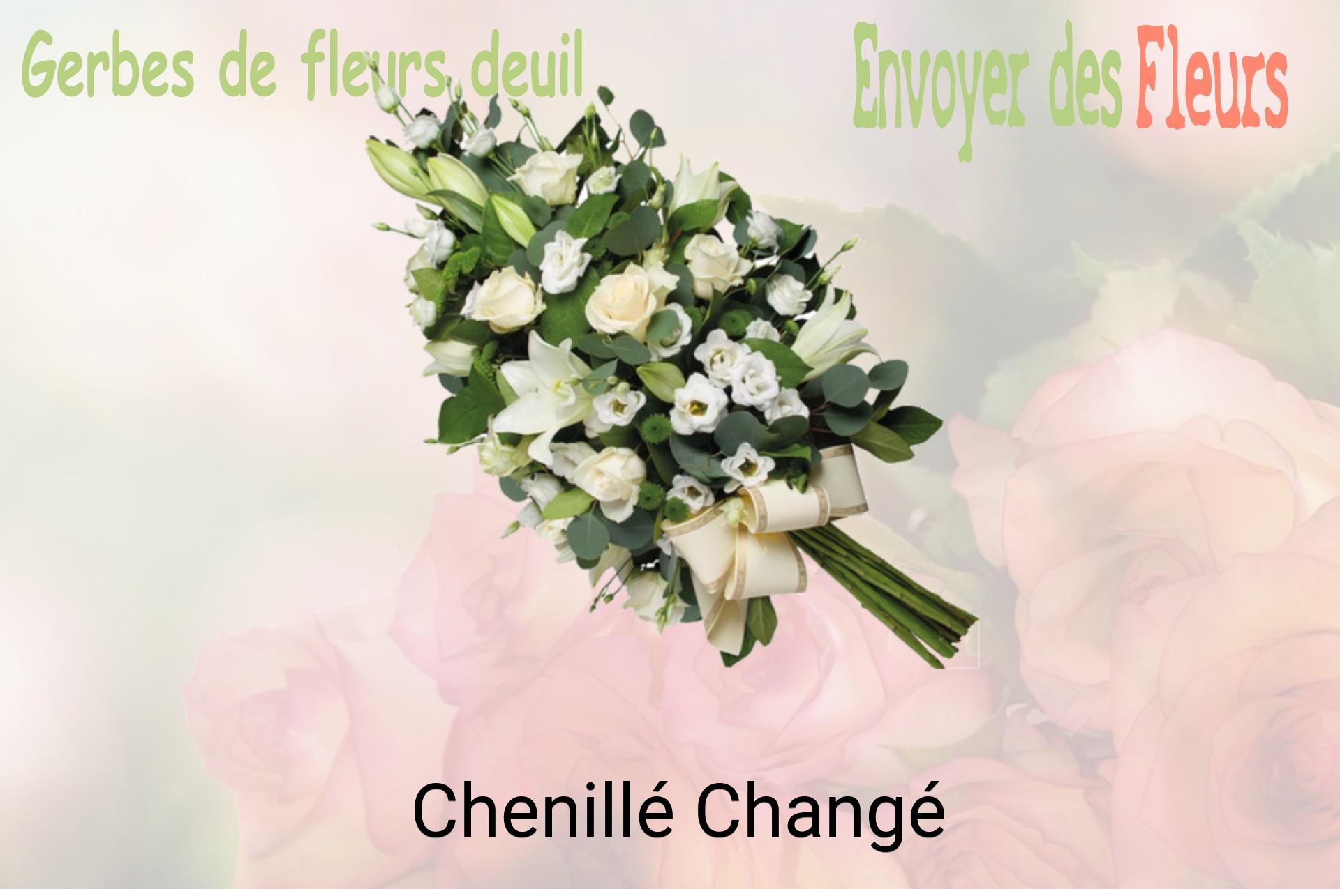 Gerbe de fleurs de deuil livrée à Chenillé-Changé